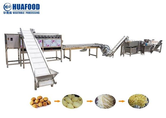 Línea industrial línea del lavado de papases fritas 500kg/H de transformación de la tira de la patata